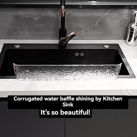 A modern style plastic kitchen sink splash baffle for bathroom countertop side protection, splash baffle for sink