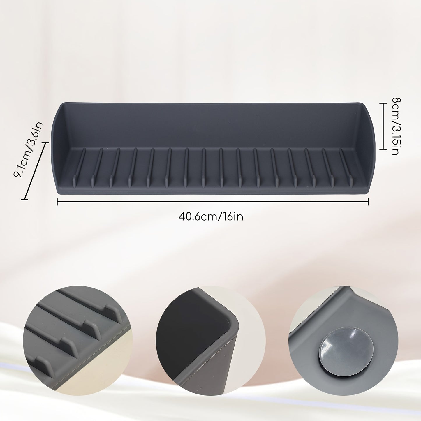 Upgraded Suction Power Sink Guard Premium Silicone Sink Splash Guard for Kitchen and Bathroom - Non-Slip Suction Cup Base, Upgraded Suction Power - Dishwasher Safe Faucet Cover Drainage Mat, Kitchen Sink Splash Guard, Cleaning, Faucet Cover