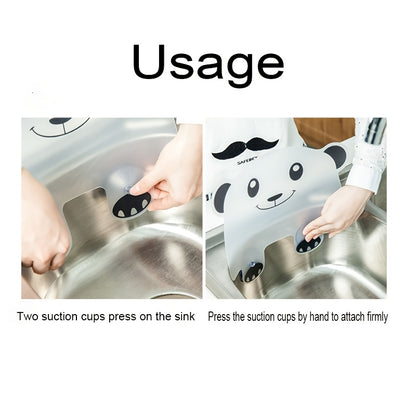 1pc - Cute Suction Cup Sink Splash Guard Water Barrier Oil Barrier, Home Kitchen Goodies