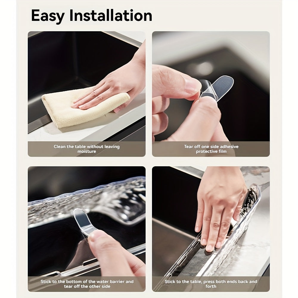 A modern style plastic kitchen sink splash baffle for bathroom countertop side protection, splash baffle for sink