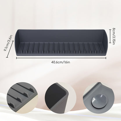 Upgraded Suction Power Sink Guard Premium Silicone Sink Splash Guard for Kitchen and Bathroom - Non-Slip Suction Cup Base, Upgraded Suction Power - Dishwasher Safe Faucet Cover Drainage Mat, Kitchen Sink Splash Guard, Cleaning, Faucet Cover