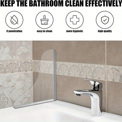 2-Pack Clear Acrylic Splash Guard 2-Pack Clear Acrylic Bathroom Splash Guard - Easy to Clean, Hygienic Shower Bathtub Water Barrier - Durable Plastic Sink Splashproof Baffle for Homeowners