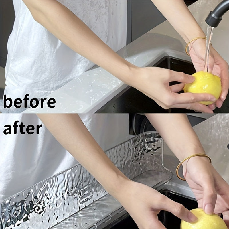 A modern style plastic kitchen sink splash baffle for bathroom countertop side protection, splash baffle for sink