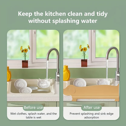 Adorable Puppy Silicone Sink Splash Guard - Durable Non-Slip Suction Cup Mount, High Quality Anti-Oil Splash Barrier for Kitchen & Bathroom Sinks, Cute Dog Design Countertop Protector, Playful Home Accessory