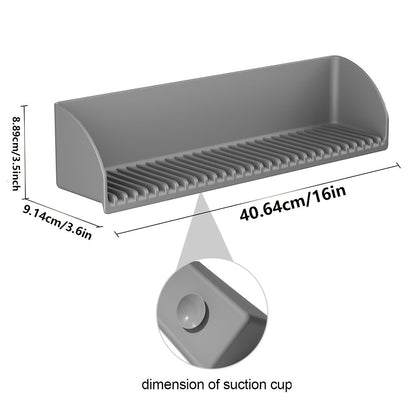 Upgraded Suction Power Sink Guard Premium Silicone Sink Splash Guard for Kitchen and Bathroom - Non-Slip Suction Cup Base, Upgraded Suction Power - Dishwasher Safe Faucet Cover Drainage Mat, Kitchen Sink Splash Guard, Cleaning, Faucet Cover