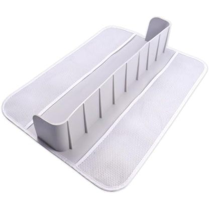 YIOBUDE Splash Guard for Bathtub,21.7'' Silicone Bathtub Splash Guard, Bathtub Splash Guard with 4 Mesh Storage Organizer,with 8 Suction Cups Topper Splash Guard (Green)