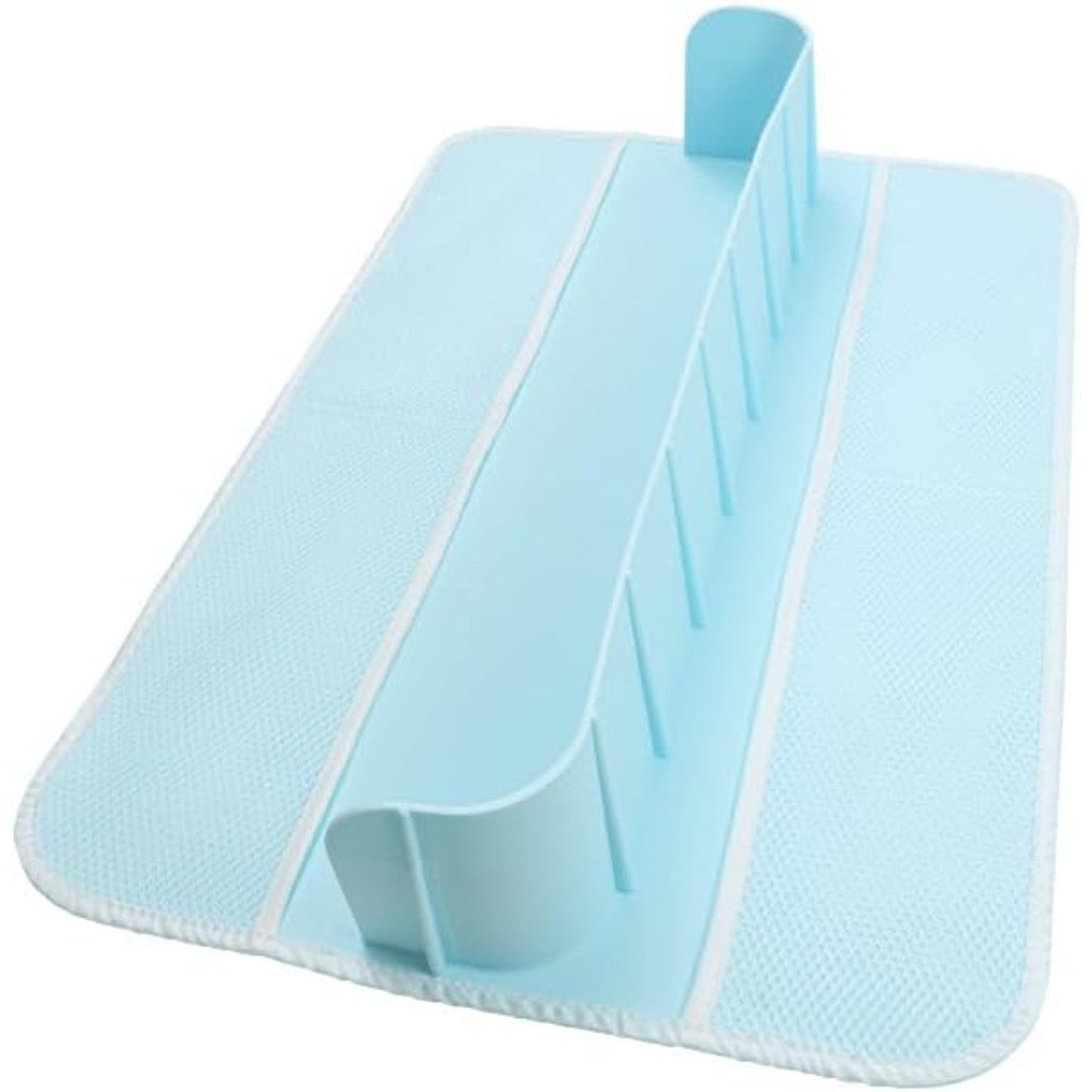 YIOBUDE Splash Guard for Bathtub,21.7'' Silicone Bathtub Splash Guard, Bathtub Splash Guard with 4 Mesh Storage Organizer,with 8 Suction Cups Topper Splash Guard (Green)