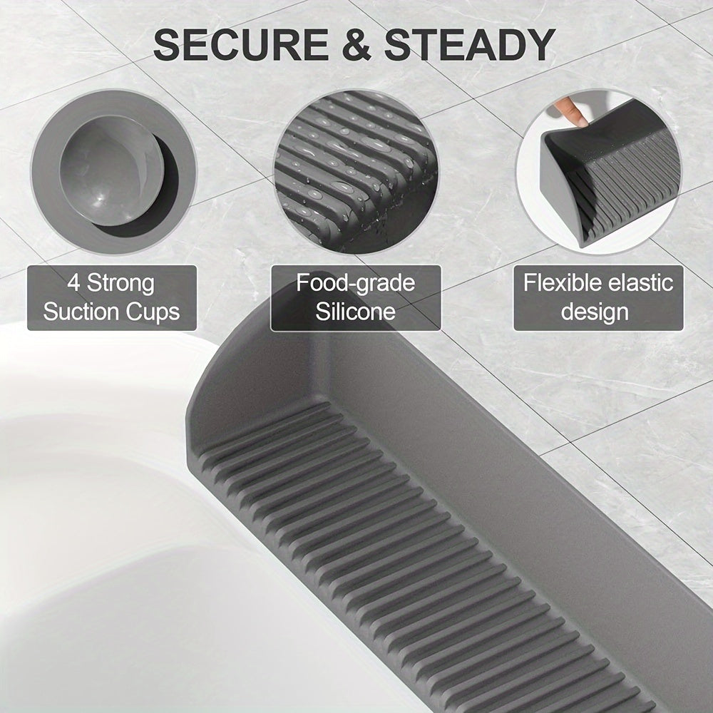 Upgraded Suction Power Sink Guard Premium Silicone Sink Splash Guard for Kitchen and Bathroom - Non-Slip Suction Cup Base, Upgraded Suction Power - Dishwasher Safe Faucet Cover Drainage Mat, Kitchen Sink Splash Guard, Cleaning, Faucet Cover