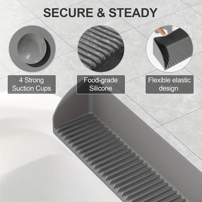 Upgraded Suction Power Sink Guard Premium Silicone Sink Splash Guard for Kitchen and Bathroom - Non-Slip Suction Cup Base, Upgraded Suction Power - Dishwasher Safe Faucet Cover Drainage Mat, Kitchen Sink Splash Guard, Cleaning, Faucet Cover