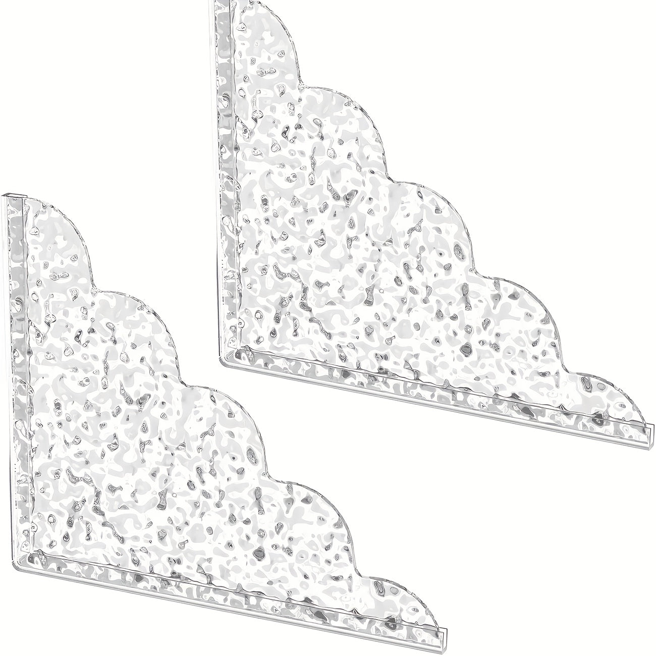 2pcs Antique Metal Finish Shower Splash Guards, Acrylic Tub Corner Protectors, 8.5 x 7.4 x 0.12 Inches, Latex-Free Plastic Material, Bathroom Safety & Decor