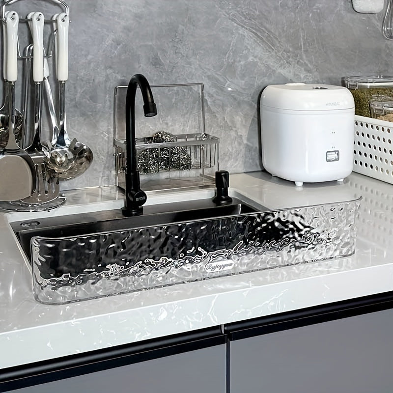 A modern style plastic kitchen sink splash baffle for bathroom countertop side protection, splash baffle for sink