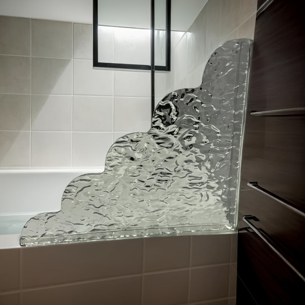 2pcs Antique Metal Finish Shower Splash Guards, Acrylic Tub Corner Protectors, 8.5 x 7.4 x 0.12 Inches, Latex-Free Plastic Material, Bathroom Safety & Decor