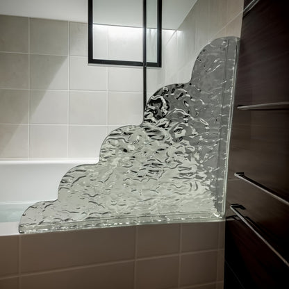 2pcs Antique Metal Finish Shower Splash Guards, Acrylic Tub Corner Protectors, 8.5 x 7.4 x 0.12 Inches, Latex-Free Plastic Material, Bathroom Safety & Decor